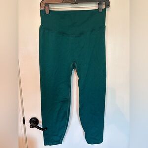 Victorias Secret PINK Active Ribbed Green Seamless Leggings Size L #1812